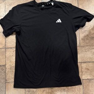 Adidas Men's Black Tee with White Logo
